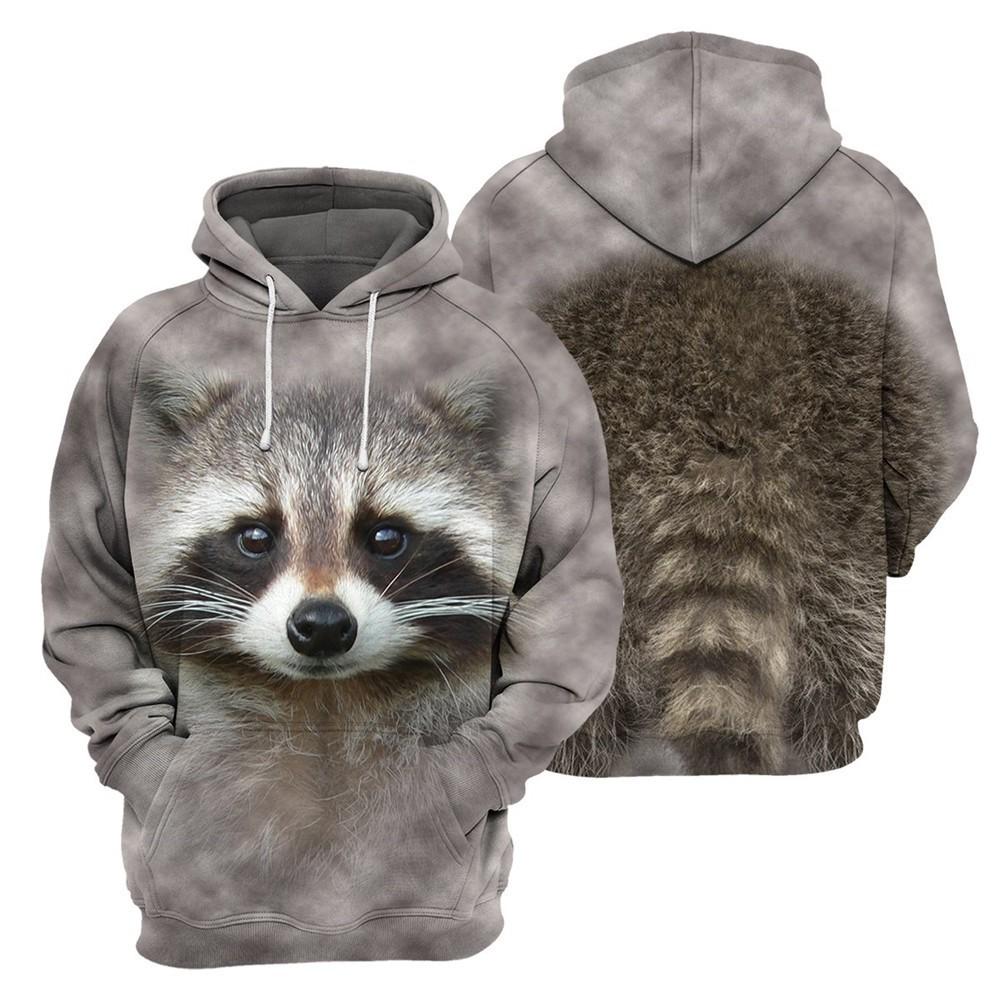 Animal Collection Hoodies 3D Waschbär Print Männer Frauen Pullover Mode Streetwear Paar Sweatshirt Kleidung Kapuzen Trainingsanzug XL von Joom DACH