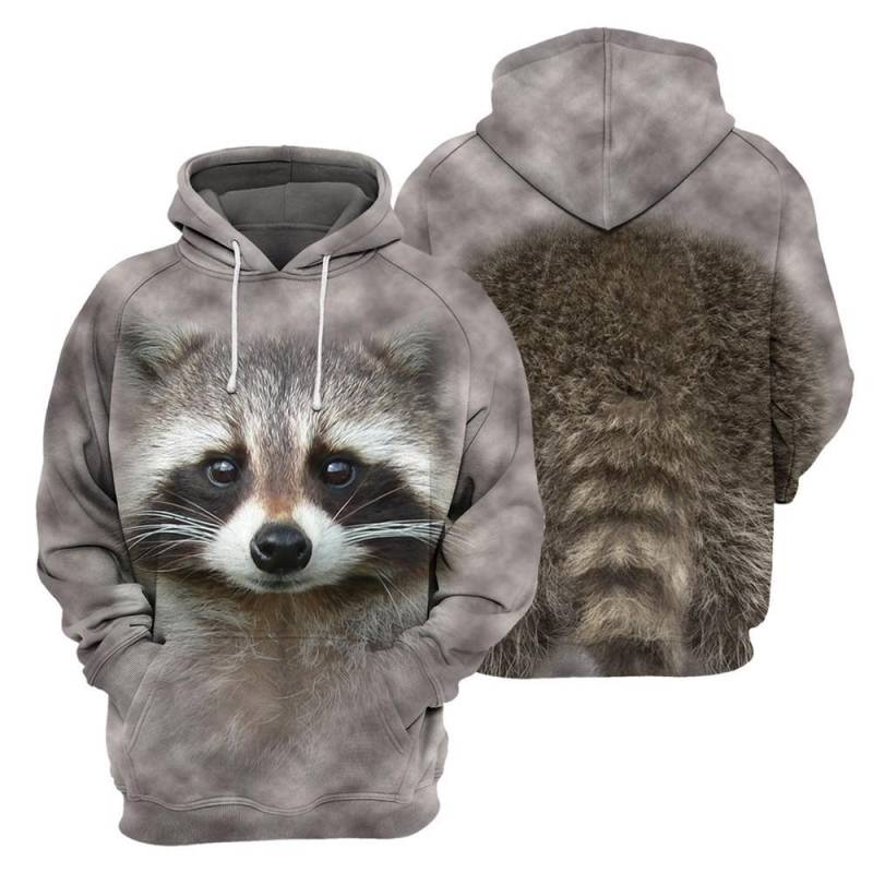Animal Collection Hoodies 3D Waschbär Print Männer Frauen Pullover Mode Streetwear Paar Sweatshirt Kleidung Kapuzen Trainingsanzug XL von Joom DACH