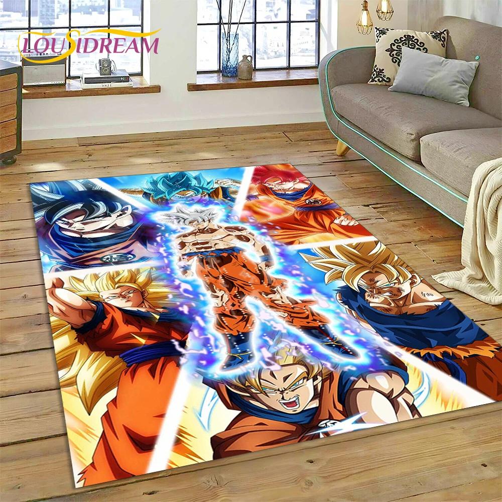 Anime 3D D-Dragon-Ball Japan Cartoon-Teppich für Wohnzimmer, Schlafzimmer, Dekoration, Bodenmatte, rutschfeste Dekoration für Sofa, Fußmatte 160cm x 200cm von Joom DACH