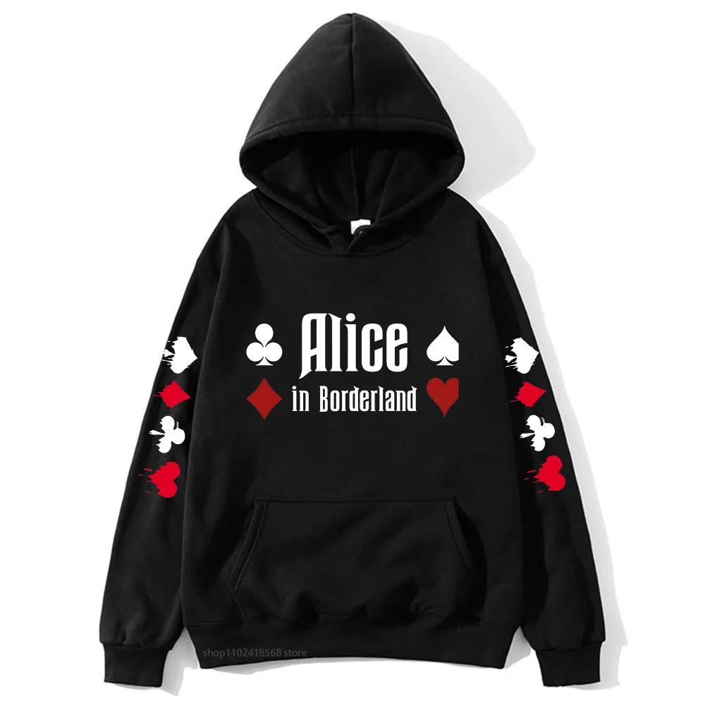 Anime Alice im Grenzland Hoodie Cartoon Paar Männer Sweatshirt Hip-Hop Sudaderas Mode Tops ästhetische Manga Winterkleidung M von Joom DACH