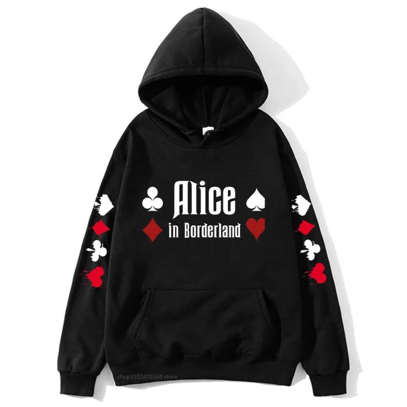 Anime Alice im Grenzland Hoodie Cartoon Paar Männer Sweatshirt Hip-Hop Sudaderas Mode Tops ästhetische Manga Winterkleidung M von Joom DACH