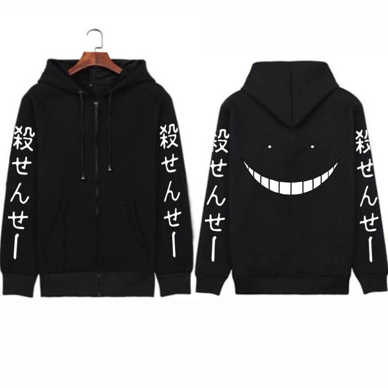 Anime Assassination Classroom Korosensei Print Mit Kapuze Männer Frauen Manga Zip Up Hoodies Casual Sweatshirt Harajuku Zipper Jacke L schwarz von Joom DACH