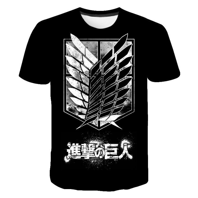 Anime Attack On Titan 3D-Druck T-Shirt Herren Damen Casual O-Ausschnitt T-Shirt Harajuku Streetwear Übergroße Tops T-Shirts Neue Kleidung 4XL von Joom DACH