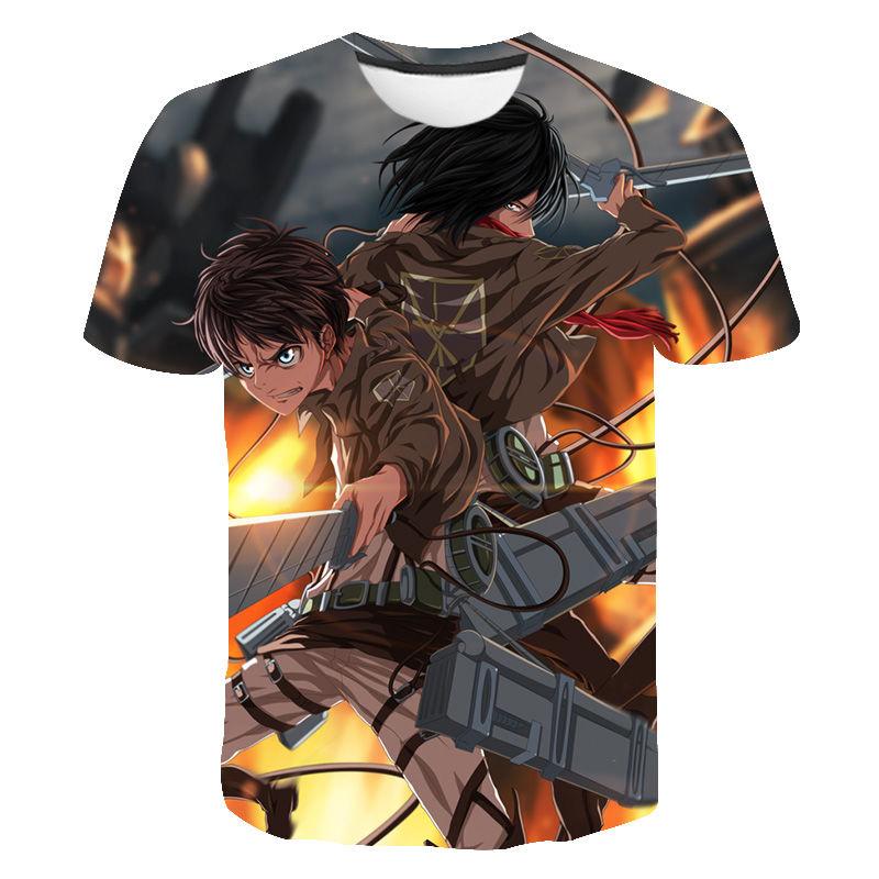 Anime Attack On Titan 3D-Druck T-Shirt Herren Damen Casual O-Ausschnitt T-Shirt Harajuku Streetwear Übergroße Tops T-Shirts Neue Kleidung M von Joom DACH