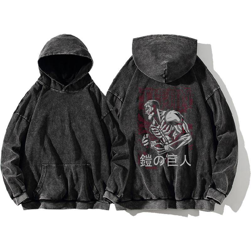 Anime Attack On Titan Reiner Braun Bedruckter Kapuzenpullover Herren Damen Shingeki No Kyojin Hoodies Harajuku Unisex Gewaschene Baumwolle Sweatshirt XL von Joom DACH