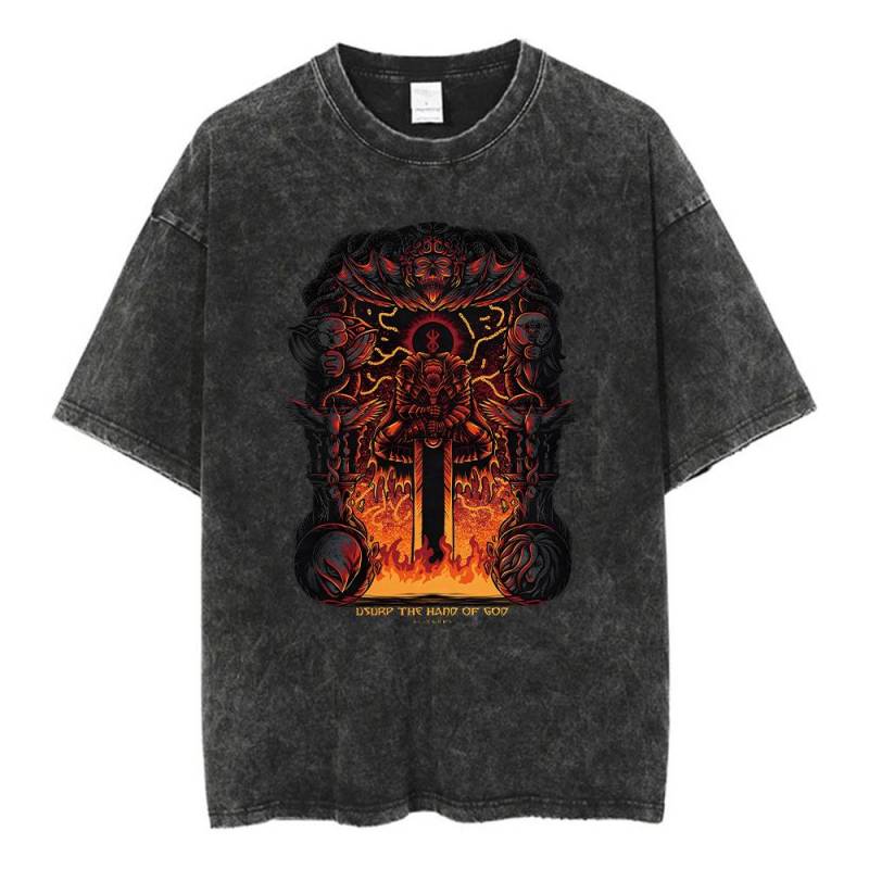 Anime Berserk Guts Acid T-Shirt Retro Vintage Washed Graphic Tees Herren Baumwolle Casual Kurzarm T-Shirt Tops XL Anime Berserk Guts Acid T-Shirt Retro Vintage Washed Graphic Tees Herren Baumwolle Casual Kurzarm T-Shirt Tops XL von Joom DACH