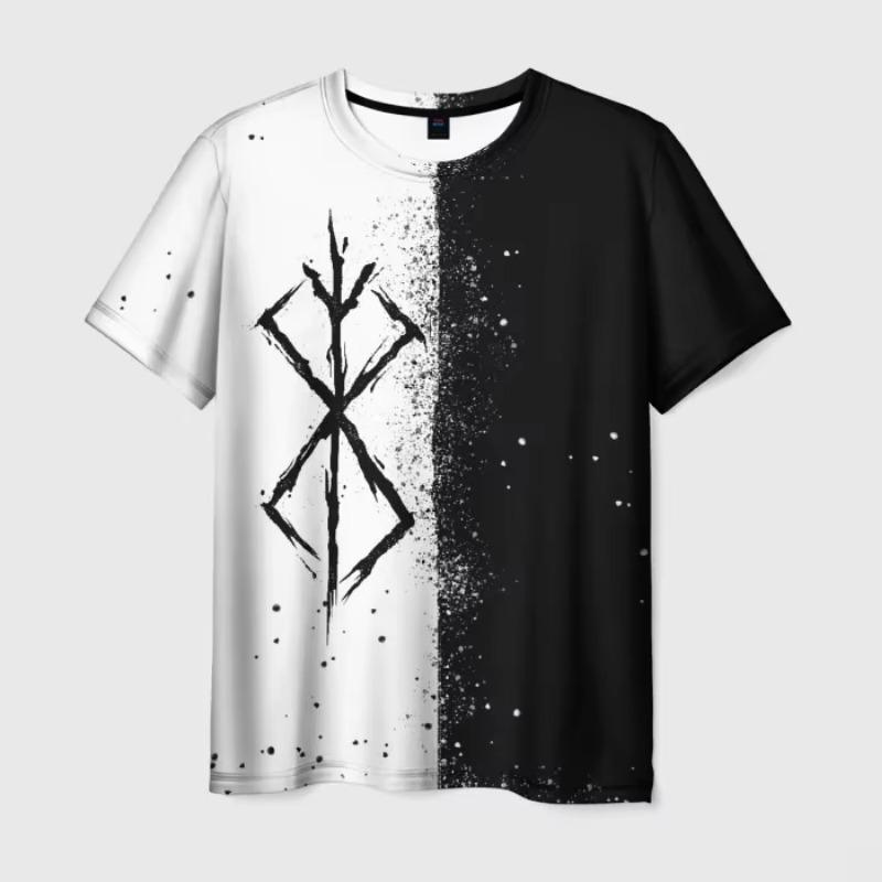 Anime Berserk Guts Bedruckte T-Shirts 3D Herren/Damen Stilvolles Harajuku T-Shirt Lässig Kind Persönlichkeit Kurzarm Top Kleidung L von Joom DACH