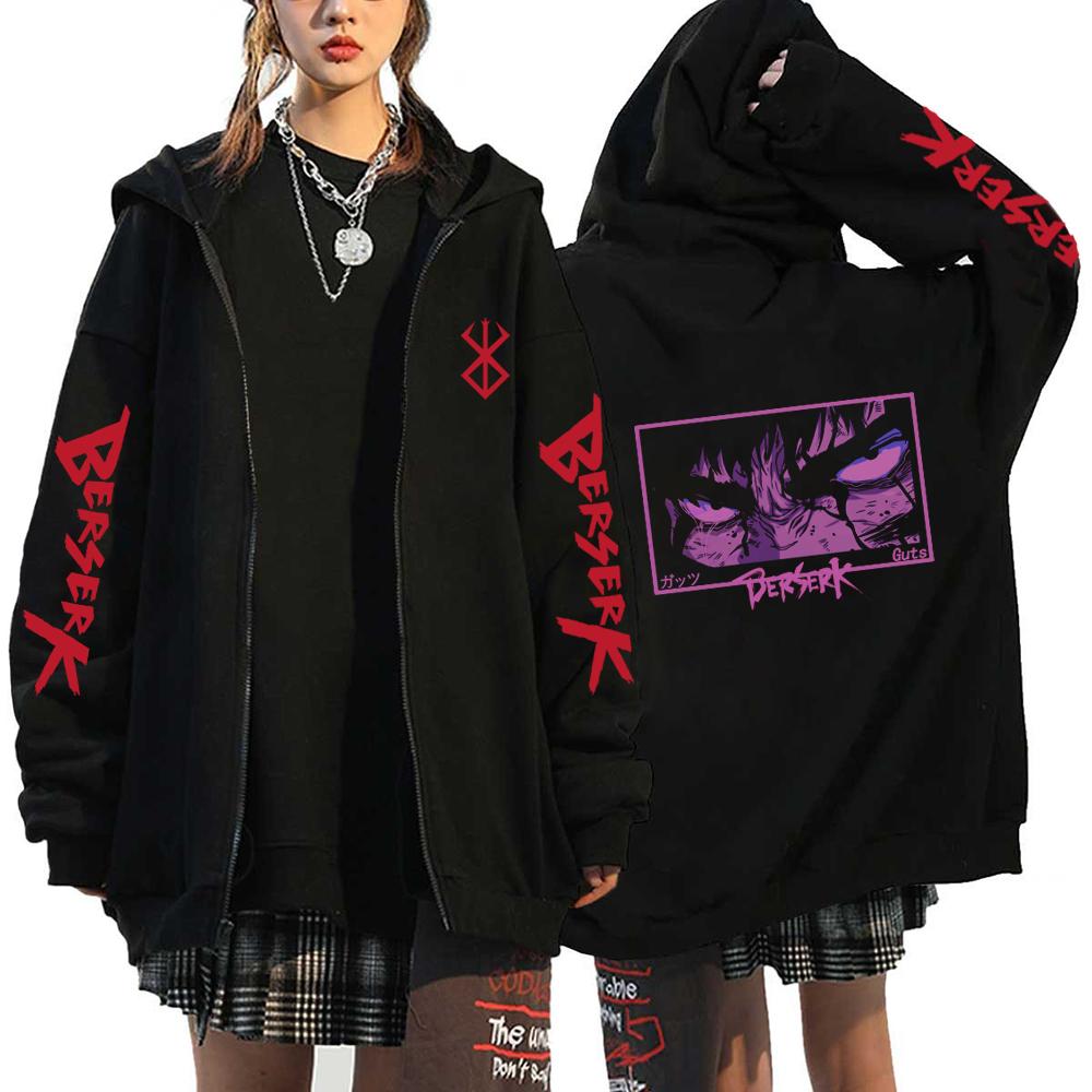 Anime Berserk Guts Bedruckter Reißverschluss-Hoodie für Männer und Frauen, Manga, Gothic, Vintage-Sweatshirt, Harajuku, lange Ärmel, Reißverschlussjacke, Mäntel XL Anime Berserk Guts Bedruckter Reißverschluss-Hoodie für Männer und Frauen, Manga, Gothic, Vintage-Sweatshirt, Harajuku, lange Ärmel, Reißverschlussjacke, Mäntel XL von Joom DACH