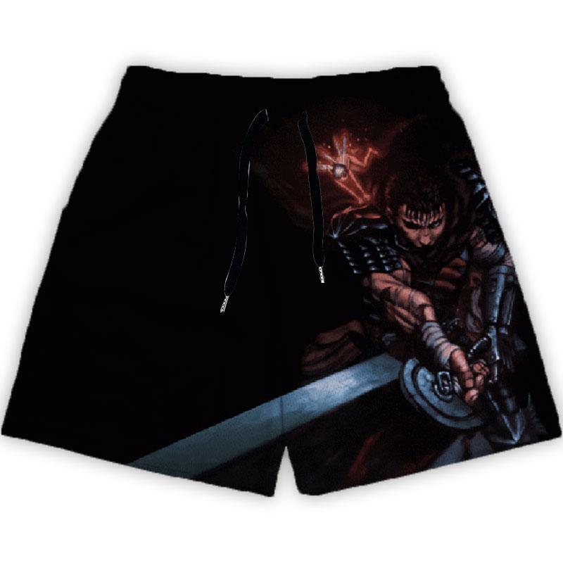 Anime Berserk Shorts Mode Casual GYM Shorts für Sommer Mesh Atmungsaktiv Männer Frauen Basketball Laufen Schnell Trocknend Kurze Hosen XL von Joom DACH