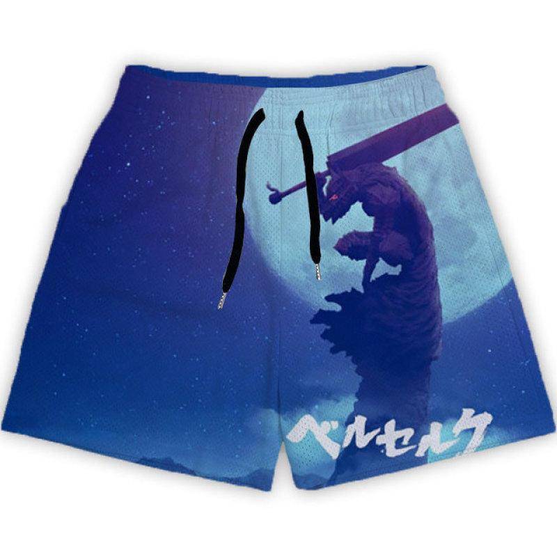 Anime Berserk Shorts Mode Casual GYM Shorts für Sommer Mesh Atmungsaktiv Männer Frauen Basketball Laufen Schnell Trocknend Kurze Hosen XXL von Joom DACH