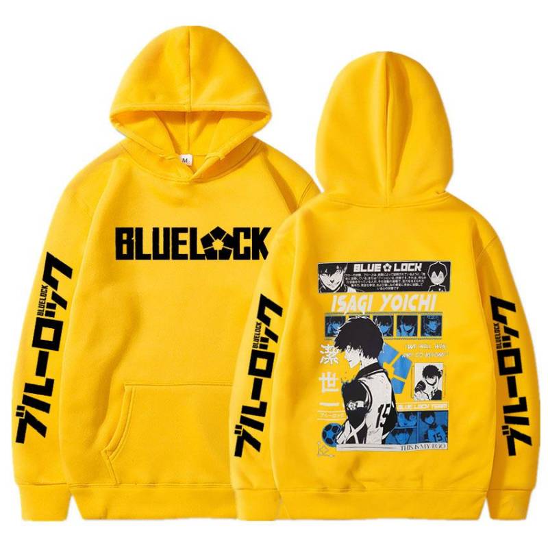 Anime Blue Lock Isagi Yoichi Bedruckte Kapuzenjacke für Männer und Frauen, heißer Manga-Bedruckte Hoodies, übergroße Streetwear, Harajuku-Fleece-Sweatshirts L von Joom DACH