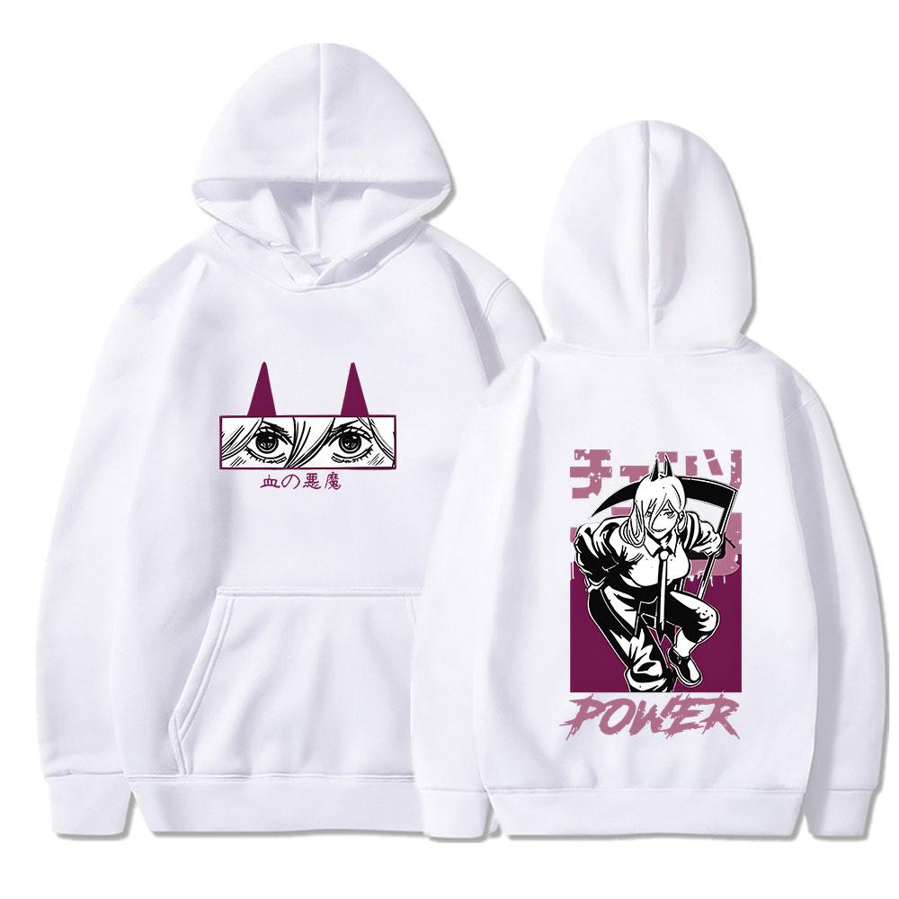 Anime Chainsaw Man Power Bedruckte Hoodies Männer Frauen Langarm Harajuku Goth Kleidung Ästhetische Streetwear Pullover Übergroß 6XL von Joom DACH