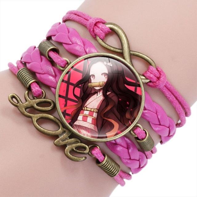 Anime Demon Slayer Geflochtenes Armband Cosplay Prop Kamado Tanjirou Nezuko Figur Paar Armbänder Juwelen Geschenke für Kinder Jungen Mädchen von Joom DACH