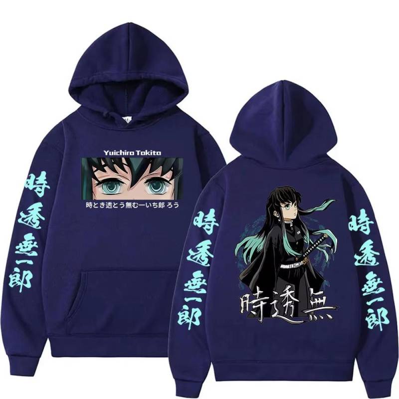 Anime Demon Slayer Kapuzenpullover Muichiro Tokito Mode Pullover Sweatshirt Herren Damen Lässig Herbst Winter Fleece Hoodie Streetwear M von Joom DACH