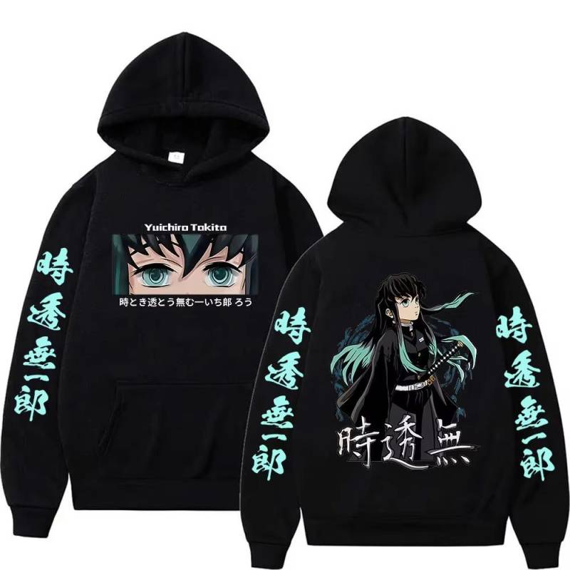 Anime Demon Slayer Kapuzenpullover Muichiro Tokito Mode Pullover Sweatshirt Herren Damen Lässig Herbst Winter Fleece Hoodie Streetwear S von Joom DACH