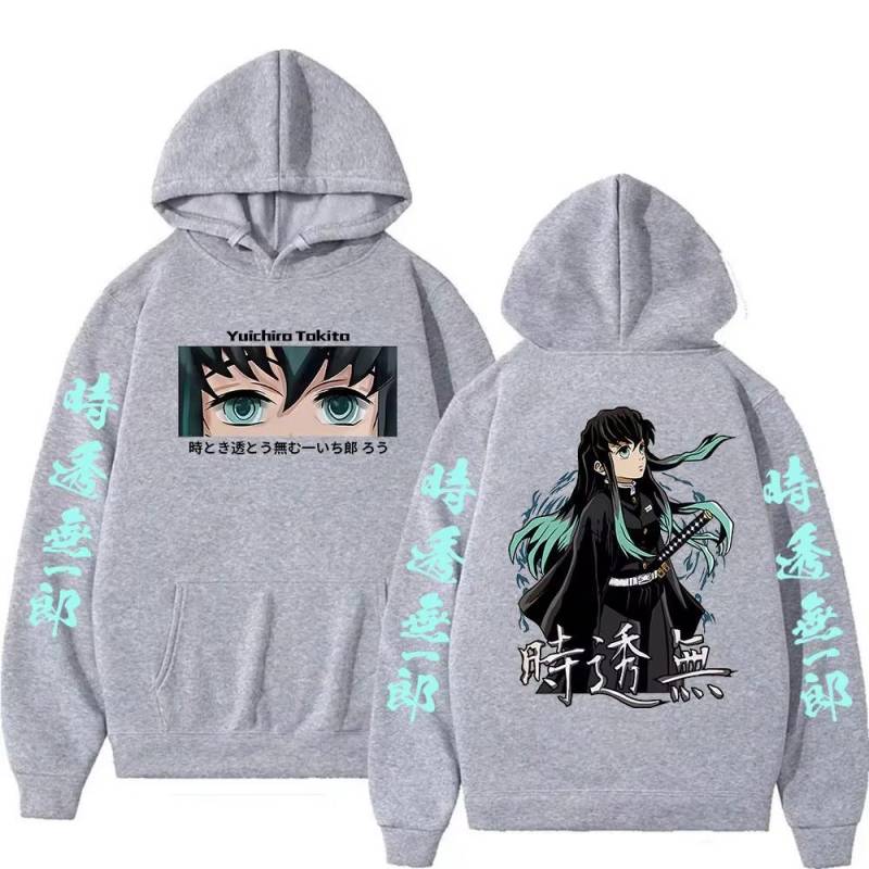 Anime Demon Slayer Kapuzenpullover Muichiro Tokito Mode Pullover Sweatshirt Herren Damen Lässig Herbst Winter Fleece Hoodie Streetwear S von Joom DACH