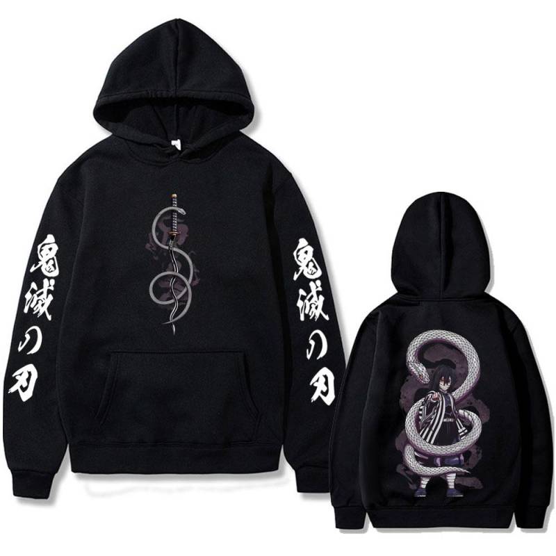 Anime Demon Slayer Schlangen-Hashira Iguro Obanai Hoodie Herren Damen Kleidung Übergroße Hoodies Mann Vintage Kapuzen-Trainingsanzug M von Joom DACH
