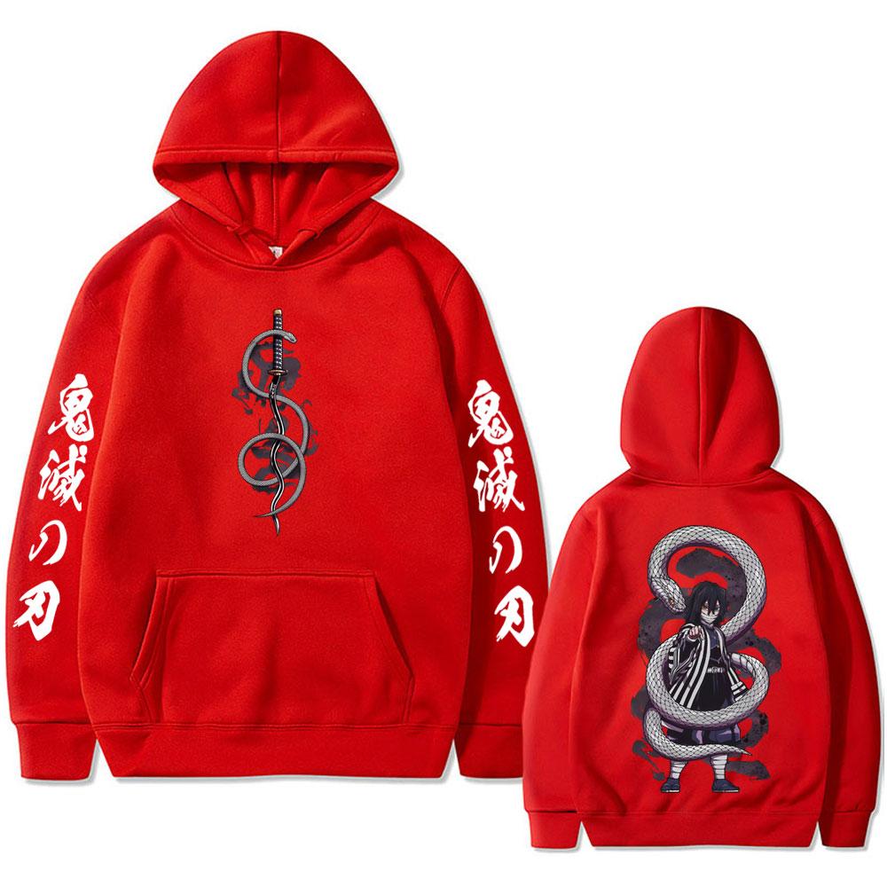 Anime Demon Slayer Schlangen-Hashira Iguro Obanai Hoodie Herren Damen Kleidung Übergroße Hoodies Mann Vintage Kapuzen-Trainingsanzug S von Joom DACH