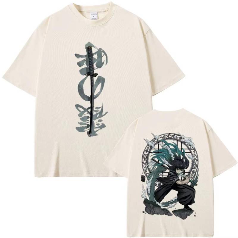 Anime Demon Slayer Tokitou Muichirou Beidseitig bedrucktes T-Shirt Herren Damen Hochwertiges Baumwoll-T-Shirt Männlich Sommer Vintage T-Shirts XL von Joom DACH