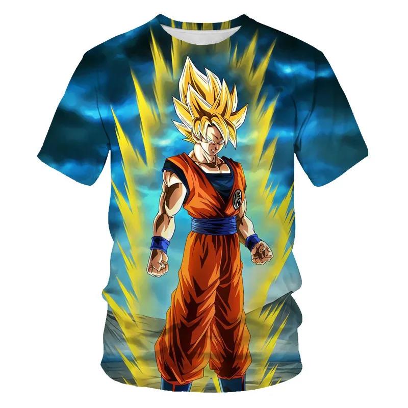 Anime Dragon Ball Son Goku 3D-Druck Kinder T-Shirt Sommermode Casual T-Shirt Junge Mädchen Unisex Kinderkleidung T-Shirt Tops L von Joom DACH