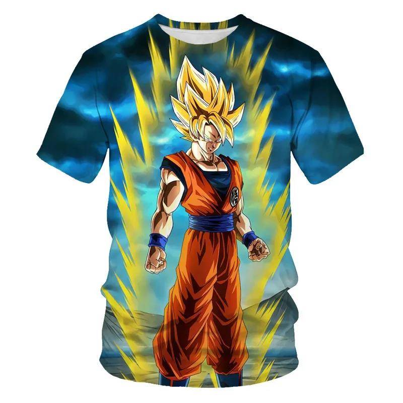 Anime Dragon Ball Son Goku 3D-Druck Kinder T-Shirt Sommermode Casual T-Shirt Junge Mädchen Unisex Kinderkleidung T-Shirt Tops L von Joom DACH