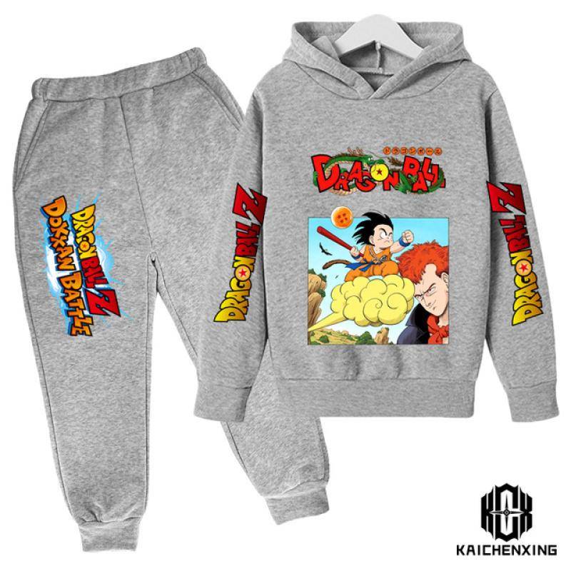 Anime Dragon Ball Z Hoodie Set Für Jungen Kleidung Kinder Hoodies Anime Kleidung Goku Hoodie Mädchen Sweatshirt Kinder 3-14y 140 von Joom DACH