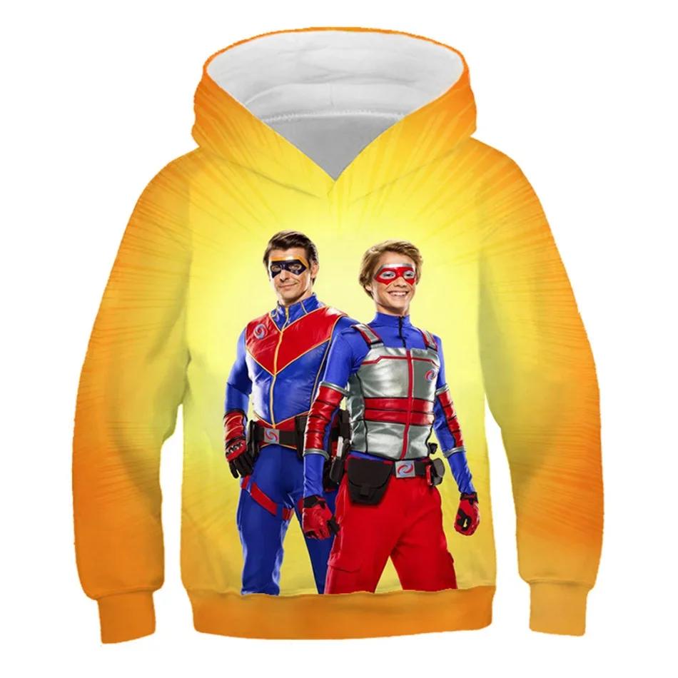 Anime Henry Danger 3D-gedruckte Hoodies 4-13 Jahre Junge Mädchen Kapuzenpullover Kinder Kinder Casual Pullover Kostüm Design Kleidung Tops 120 von Joom DACH