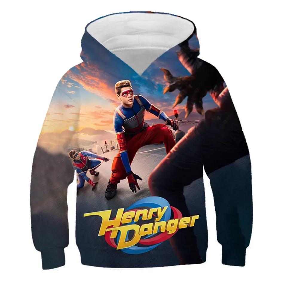 Anime Henry Danger 3D-gedruckte Hoodies 4-13 Jahre Junge Mädchen Kapuzenpullover Kinder Kinder Casual Pullover Kostüm Design Kleidung Tops 140 von Joom DACH