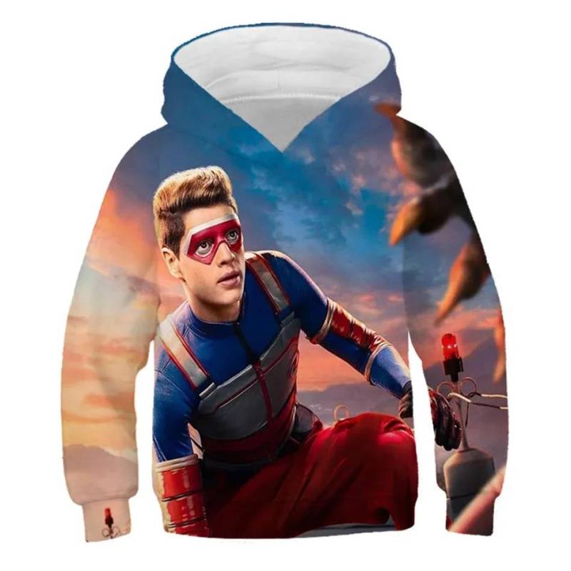 Anime Henry Danger 3D-gedruckte Hoodies 4-13 Jahre Junge Mädchen Kapuzenpullover Kinder Kinder Casual Pullover Kostüm Design Kleidung Tops 160 von Joom DACH