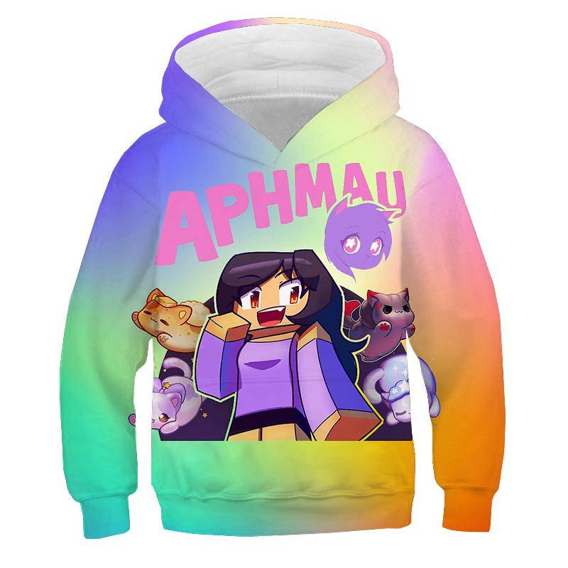 Anime Hoodie Aphmau Merch Hoodies für Mädchen Kawaii Cartoon Sweatshirts Teenager 3D Druck Pullover Kinder Kleidung Frühling S von Joom DACH