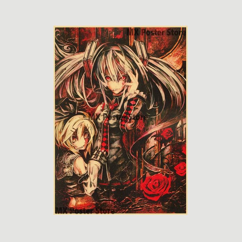 Anime Idol Cartoon Sänger Miku Poster HD Druck Kraft Papier Retro Wand Kunst Bilder Schlafzimmer Dekorative Malerei Home Decor Geschenke 42x30cm von Joom DACH