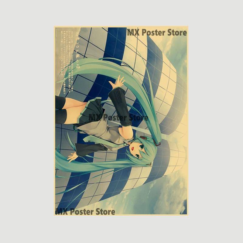 Anime Idol Cartoon Sänger Miku Poster HD Druck Kraft Papier Retro Wand Kunst Bilder Schlafzimmer Dekorative Malerei Home Decor Geschenke 42x30cm von Joom DACH