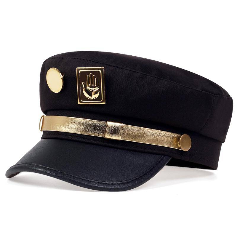 Anime JoJos Bizarre Adventure Cosplay Kappe Männer und Frauen Requisiten Baskenmützen Outdoor Sonnenschutz Hut Newsboy Künstler Kappe gold/schwarz von Joom DACH