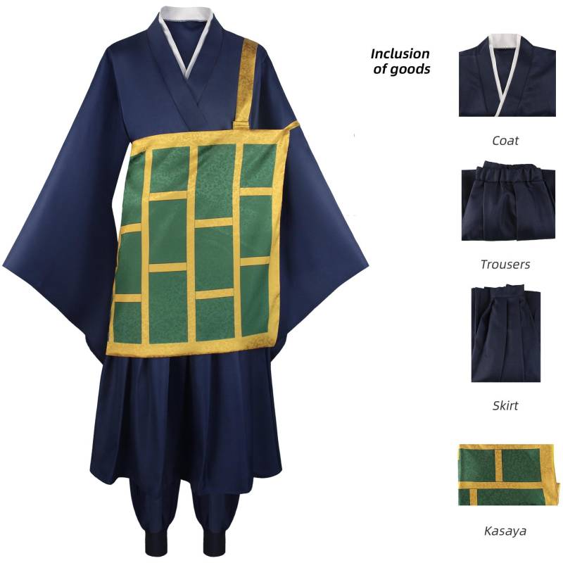 Anime Jujutsu Kaisen Cosplay Kostüme Geto Suguru Schuluniformen Mantel Hose Rock Kasaya Kimono Schwarz Blau Kostüme für Frauen Männer M von Joom DACH