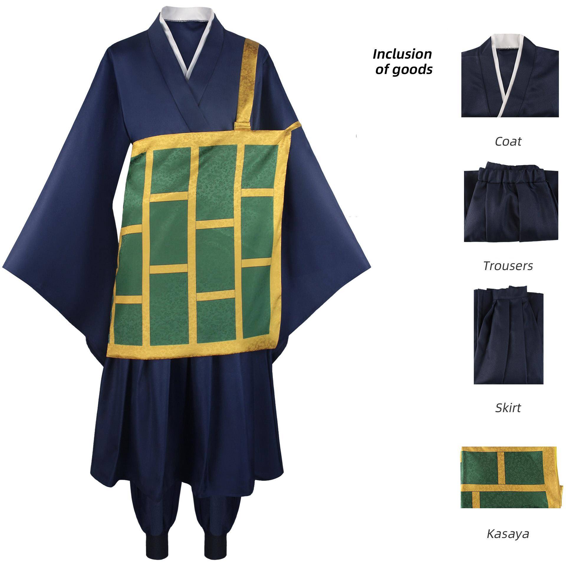 Anime Jujutsu Kaisen Cosplay Kostüme Geto Suguru Schuluniformen Mantel Hose Rock Kasaya Kimono Schwarz Blau Kostüme für Frauen Männer M blau von Joom DACH
