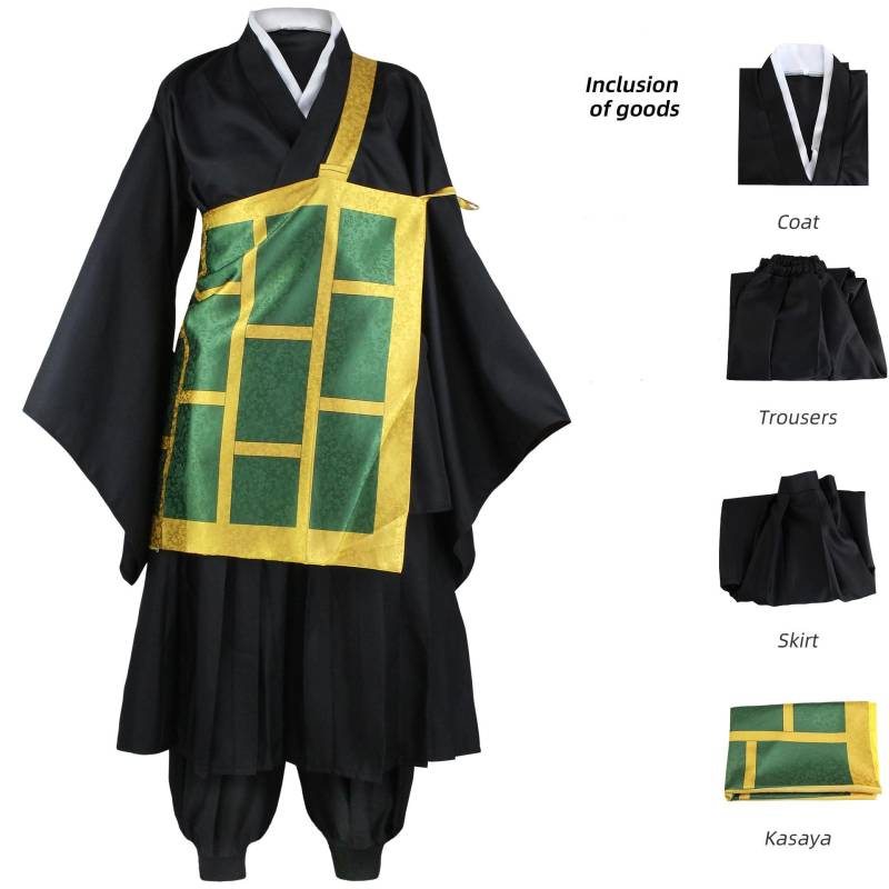 Anime Jujutsu Kaisen Cosplay Kostüme Geto Suguru Schuluniformen Mantel Hose Rock Kasaya Kimono Schwarz Blau Kostüme für Frauen Männer XL von Joom DACH