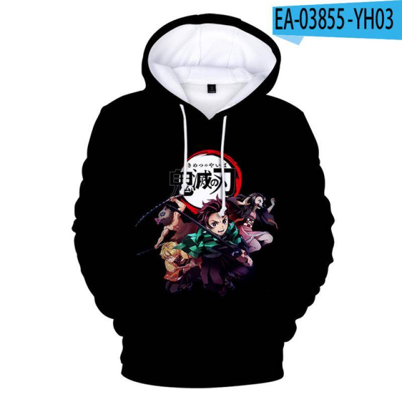 Anime Kapuzenpullover Demon Slayer Herren Kapuzenpullover Druck Doppelfarbig Kapuzenpullover Unisex Sweatshirt Harajuku Cartoon Freizeit Tops M von Joom DACH