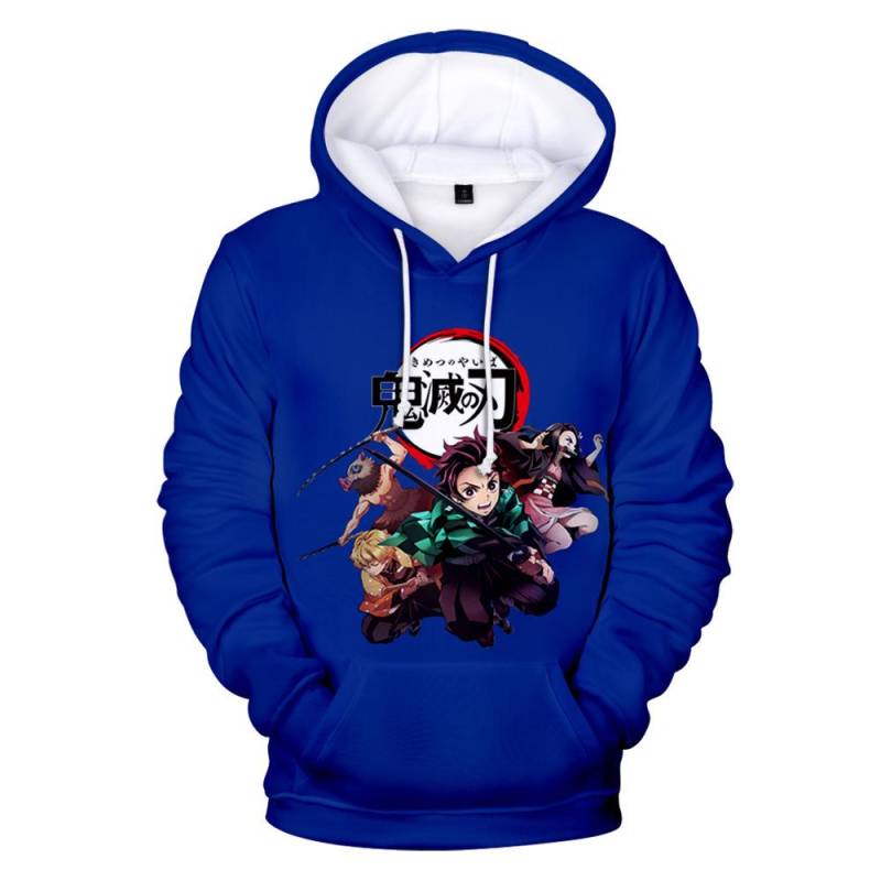 Anime Kapuzenpullover Demon Slayer Herren Kapuzenpullover Druck Doppelfarbig Kapuzenpullover Unisex Sweatshirt Harajuku Cartoon Freizeit Tops S von Joom DACH
