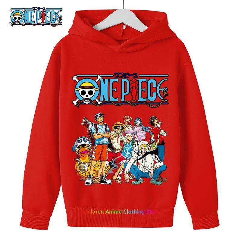 Anime Luffy Hoodie für Kinder, einteiliges Sweatshirt, Mantel für Baby Jungen und Mädchen, warmer Pullover, Herbstkleidung 140 von Joom DACH
