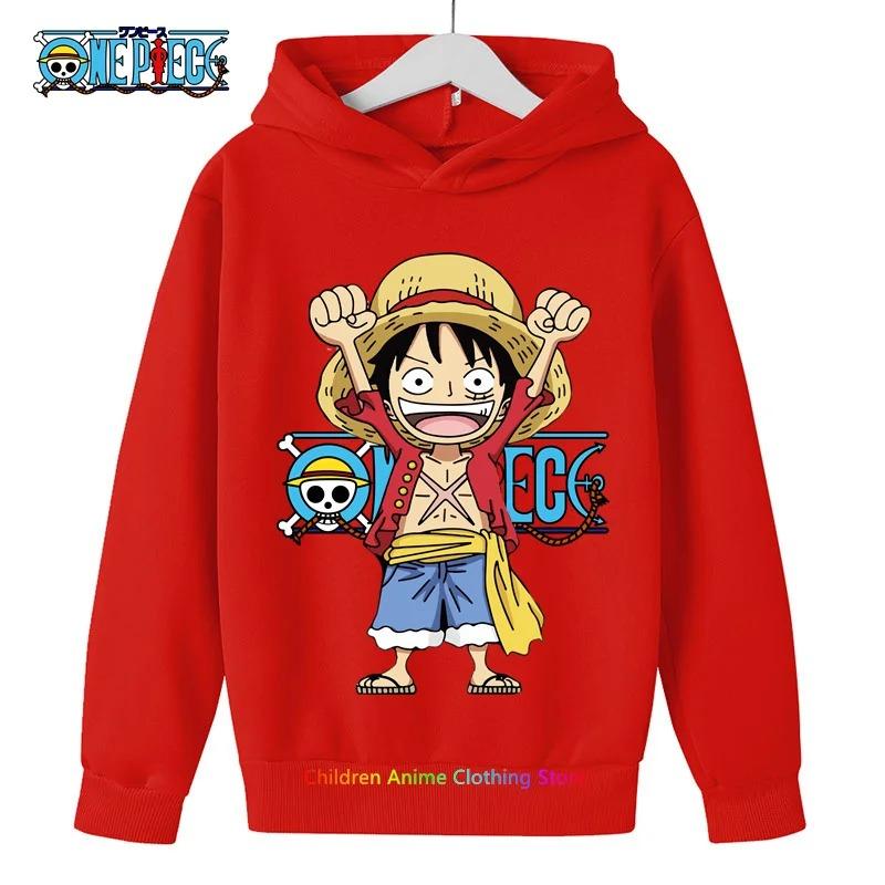 Anime Luffy Hoodie für Kinder, einteiliges Sweatshirt, Mantel für Baby Jungen und Mädchen, warmer Pullover, Herbstkleidung 150 von Joom DACH