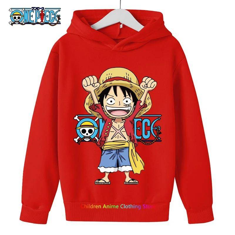 Anime Luffy Hoodie für Kinder, einteiliges Sweatshirt, Mantel für Baby Jungen und Mädchen, warmer Pullover, Herbstkleidung 150 von Joom DACH