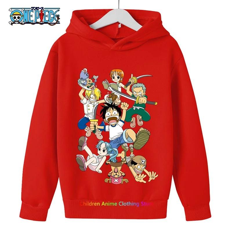 Anime Luffy Hoodie für Kinder, einteiliges Sweatshirt, Mantel für Baby Jungen und Mädchen, warmer Pullover, Herbstkleidung 160 von Joom DACH