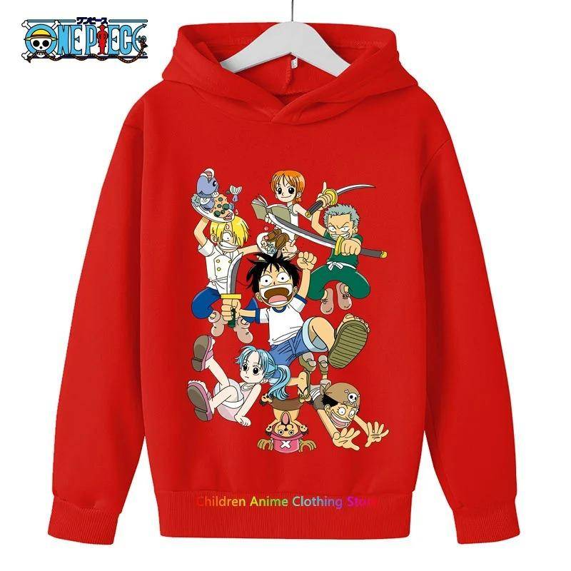 Anime Luffy Hoodie für Kinder, einteiliges Sweatshirt, Mantel für Baby Jungen und Mädchen, warmer Pullover, Herbstkleidung 160 von Joom DACH
