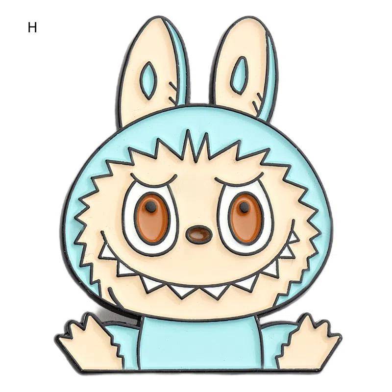 Anime Niedliche Emaille Labubu Brosche Cartoon Metall Studentenabzeichen Anstecknadeln Schmuck Broschen Herren Damen Rucksack Schmuckzubehör von Joom DACH