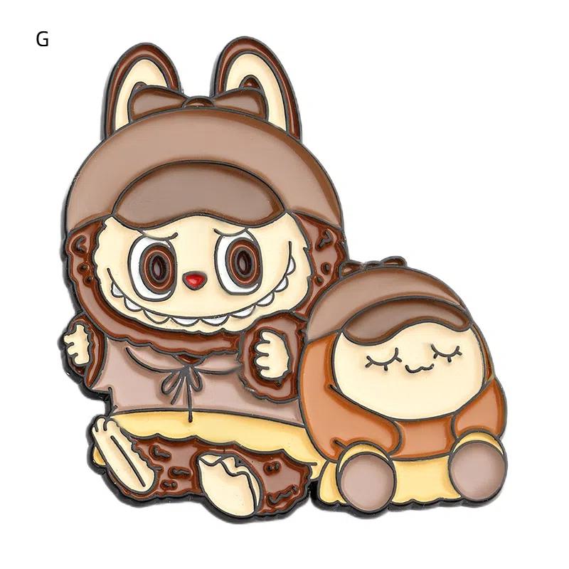 Anime Niedliche Emaille Labubu Brosche Cartoon Metall Studentenabzeichen Anstecknadeln Schmuck Broschen Herren Damen Rucksack Schmuckzubehör von Joom DACH