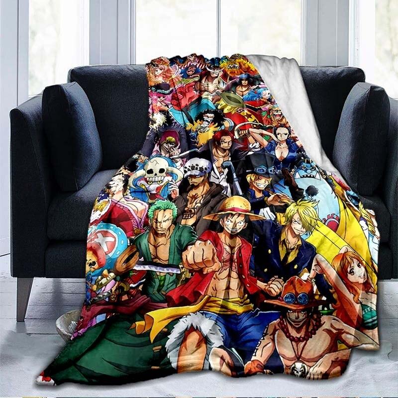 Anime One Piece 3D-gedruckte Flanelldecke, Couch-Bettbezug, Reise-Kind-Bettwäsche, Plüsch-Überwurf, Flanelldecke 150x200cm von Joom DACH