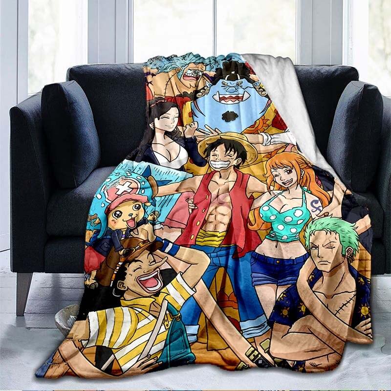 Anime One Piece 3D-gedruckte Flanelldecke, Couch-Bettbezug, Reise-Kind-Bettwäsche, Plüsch-Überwurf, Flanelldecke 150x200cm von Joom DACH