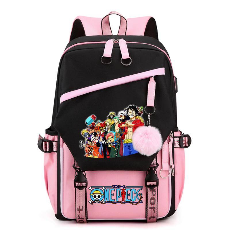 Anime One Piece Anti-Diebstahl-Paket Teenager Mädchen Jungen Wanderrucksack Zurück zur Schule Büchertasche Männer Frauen Outdoor Freizeitrucksack Goku Canvas Tasche Mochila von Joom DACH