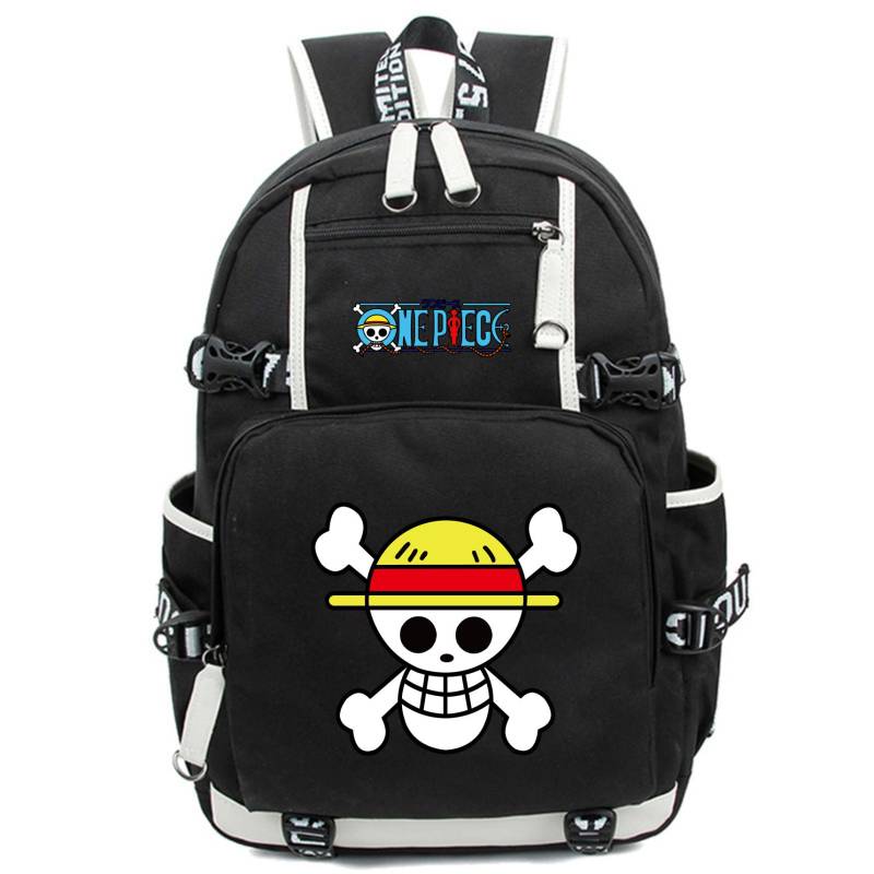 Anime One Piece Rucksack für Teenager Jungen Mädchen Zurück zur Schule Rucksack Student Ruffy Schultasche Männer Frauen Freizeit USB Reisetaschen von Joom DACH