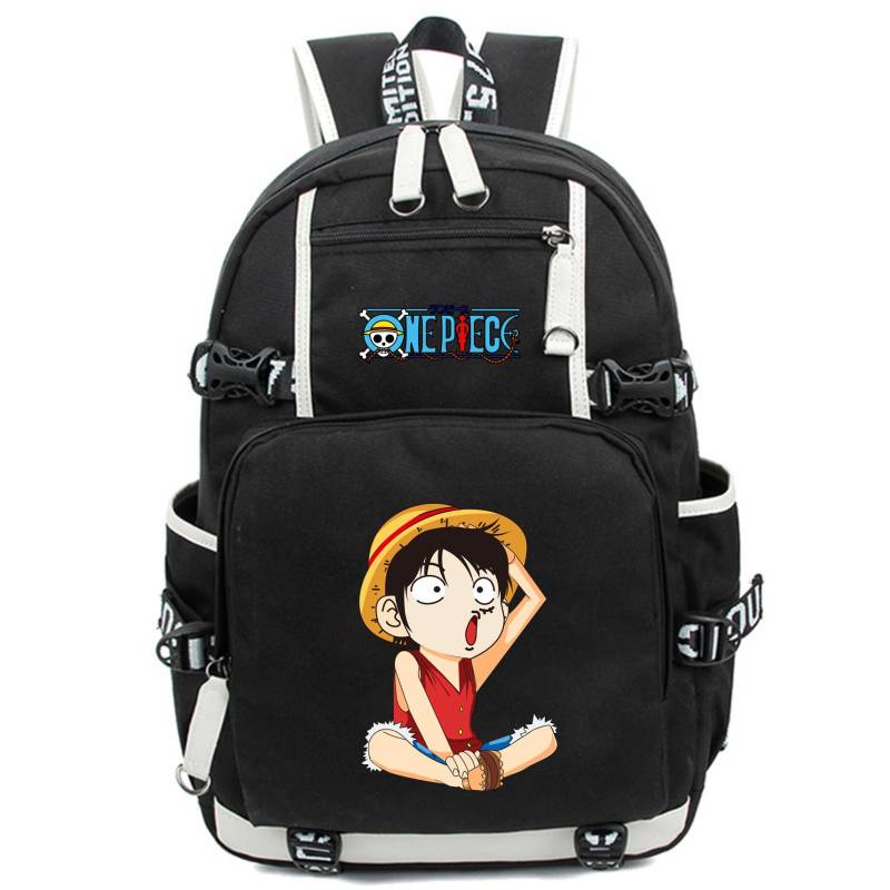 Anime One Piece Rucksack für Teenager Jungen Mädchen Zurück zur Schule Rucksack Student Ruffy Schultasche Männer Frauen Freizeit USB Reisetaschen von Joom DACH